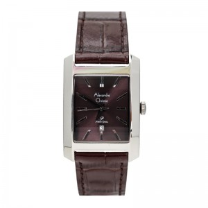 Alexandre Christie AC 1022 Silver Brown Leather Lady MDLSSBO
